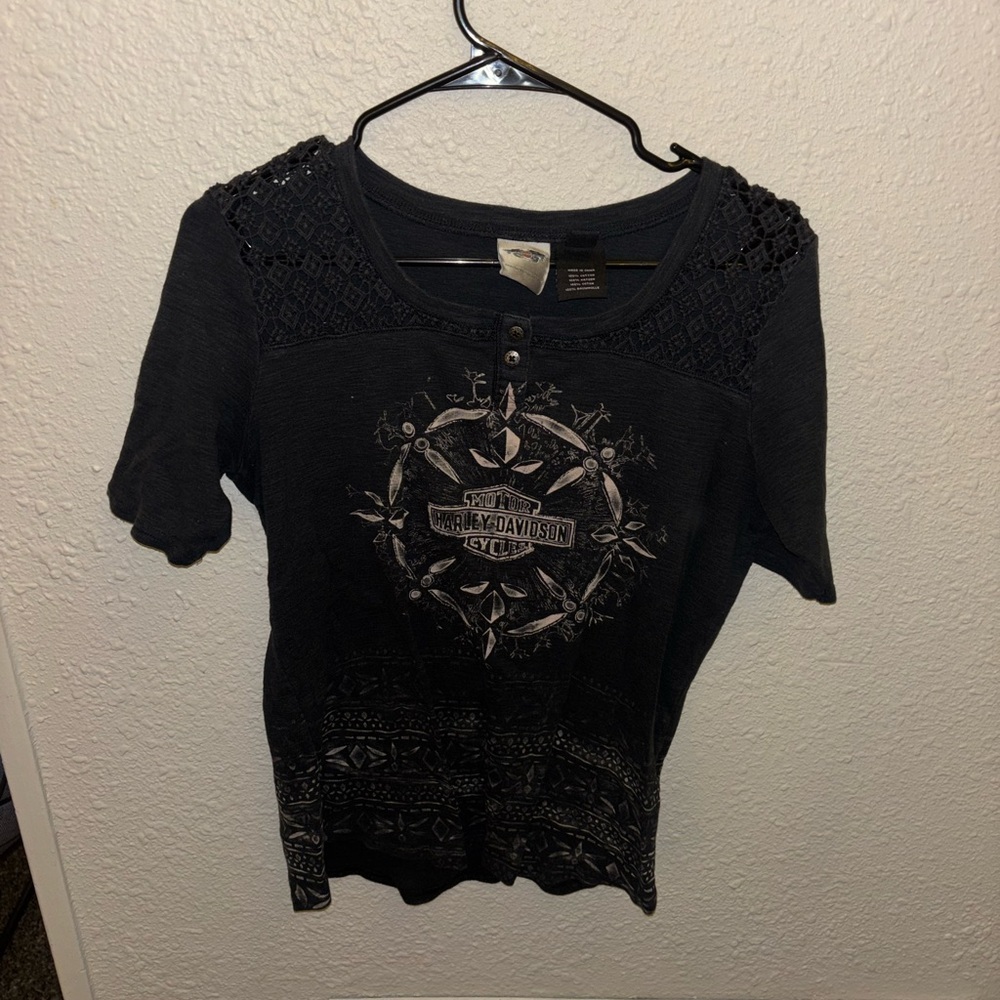 Harley-Davidson Black Graphic Women's Tee Size Medium